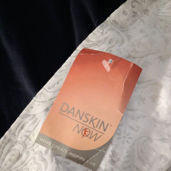 NWT Danskin Navy Blue/White Long Sleeve Top sz M 8-10 Women's - Picture 4 of 5